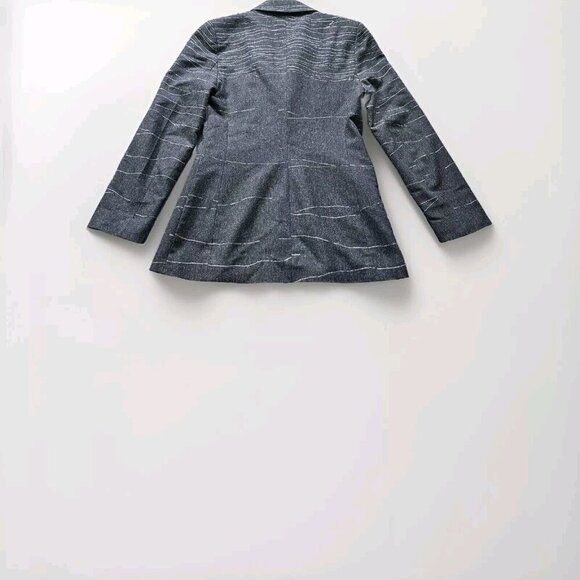 Sandro Blazer Women 38/M Gray Lined France Buttons LS Office Capsule VTG Classic - Picture 14 of 16